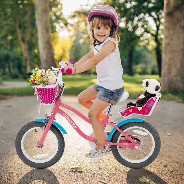 16 Inch Kids Bike with Training Wheels and Storage Basket