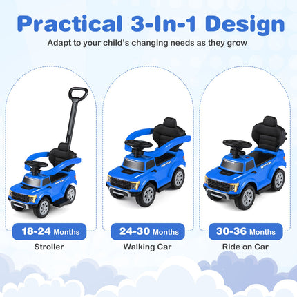 3-In-1 Licensed Ford Push Car for Toddlers