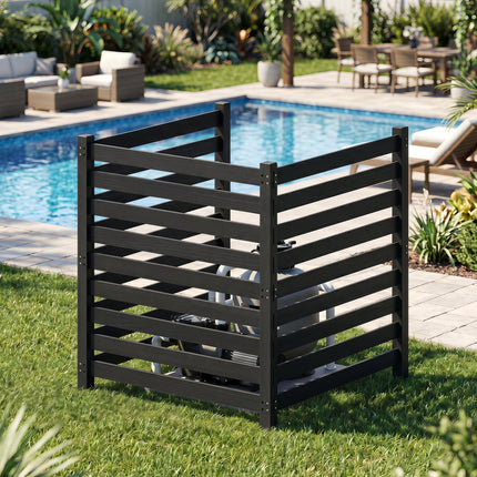 3-Panel Wooden Privacy Fence with Ground Stakes - 38.5" x 42"