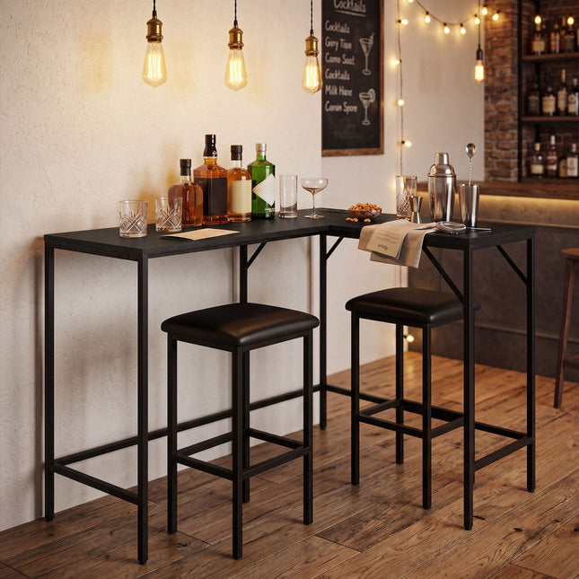 3-Piece Convertible Dining Set with Built-In Charging Station