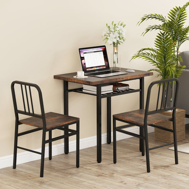 3-Piece Dining Table Set with Rectangular Kitchen Table and 2 Chairs