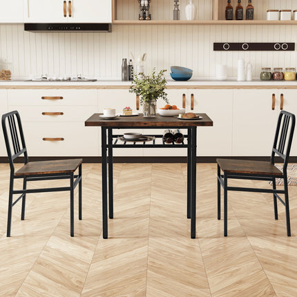 3-Piece Dining Table Set with Rectangular Kitchen Table and 2 Chairs
