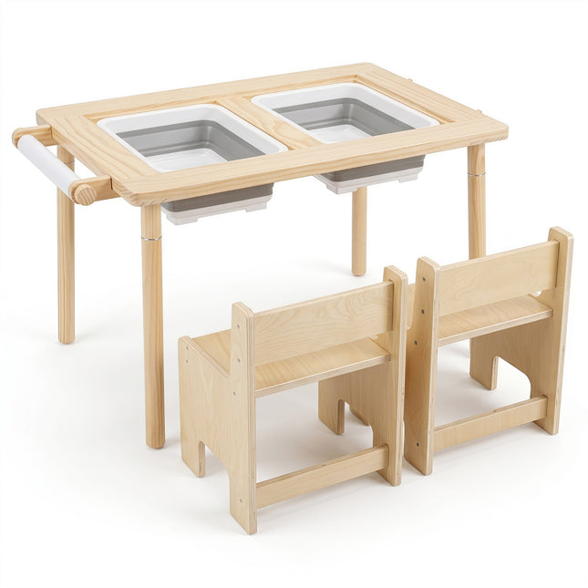 Kids Activity Table and Chair Set with Adjustable Height