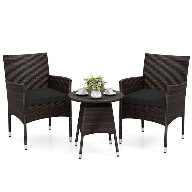 3 Piece Patio Furniture Set Outside Bistro Set for Porch