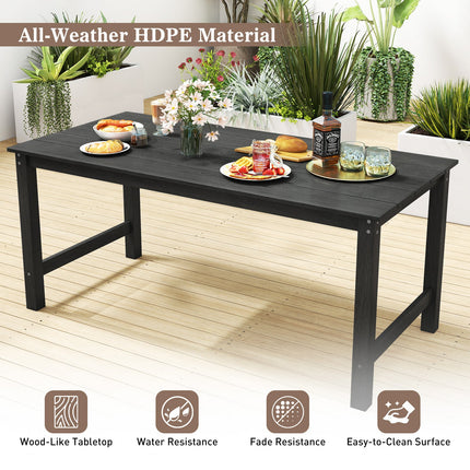 3 Pieces Outdoor Dining Table Set with 2 Benches