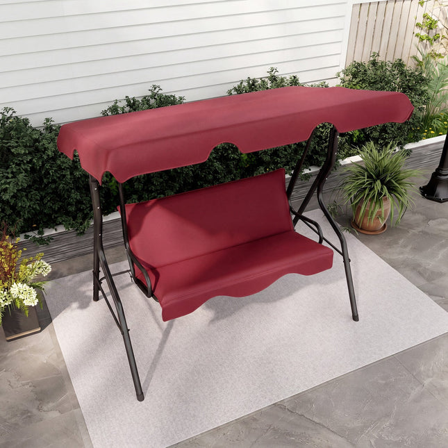3-Seat Porch Swing with Canopy and Cushions