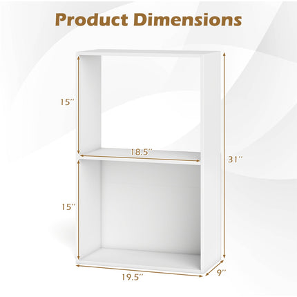 3-Tier Bookshelf with Open Storage Compartments