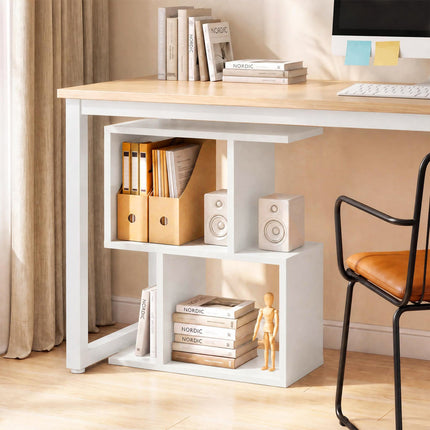 3-Tier Geometric Bookshelf Set of 2 - S-Shape Display Shelf