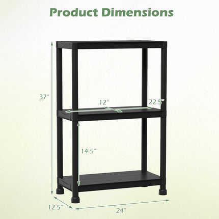 4-Tier Heavy-Duty Plastic Storage Shelves Freestanding Garage Shelving Unit