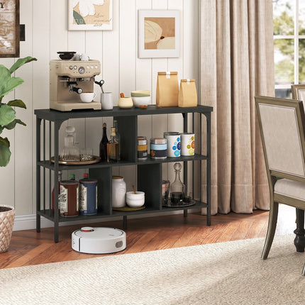 3-Tier Horizontal Cubby Bookshelf with Open Shelves