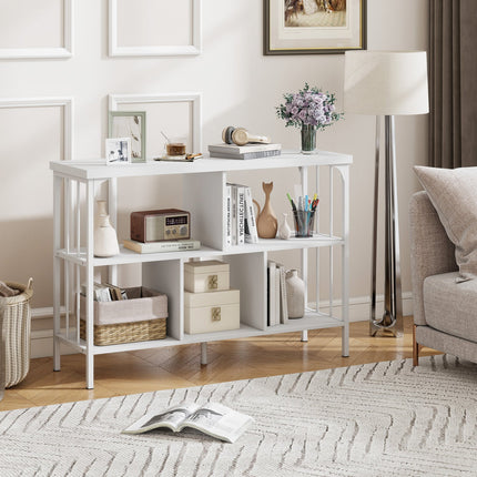 3-Tier Horizontal Cubby Bookshelf with Open Shelves