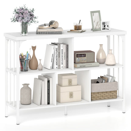 3-Tier Horizontal Cubby Bookshelf with Open Shelves