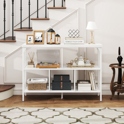 3-Tier Horizontal Cubby Bookshelf with Open Shelves