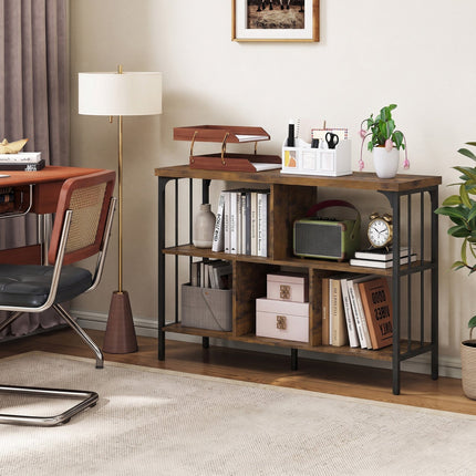 3-Tier Horizontal Cubby Bookshelf with Open Shelves
