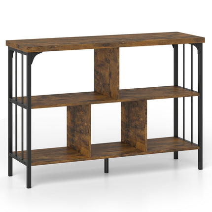 3-Tier Horizontal Cubby Bookshelf with Open Shelves