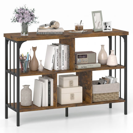 3-Tier Horizontal Cubby Bookshelf with Open Shelves