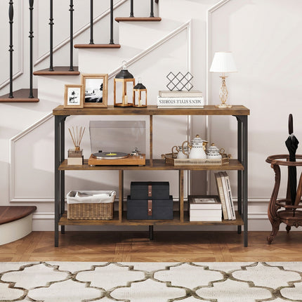 3-Tier Horizontal Cubby Bookshelf with Open Shelves