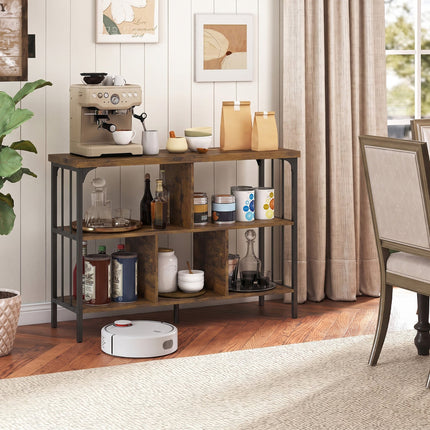 3-Tier Horizontal Cubby Bookshelf with Open Shelves