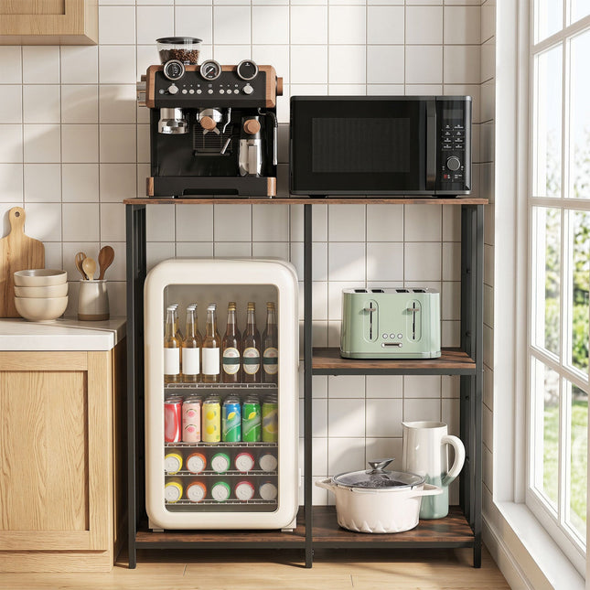 3-Tier Baker's Rack with Open Shelves - Rustic Brown