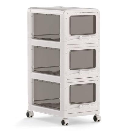 Rolling Storage Cart with Drawers and Lockable Wheels