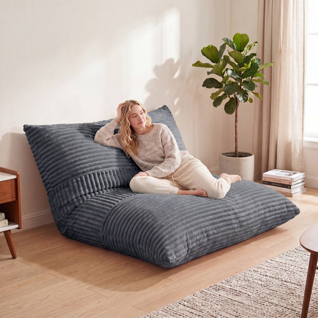 3-in-1 Convertible Bean Bag Chair with Corduroy Fabric