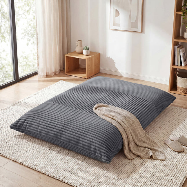 3-in-1 Convertible Bean Bag Chair with Corduroy Fabric