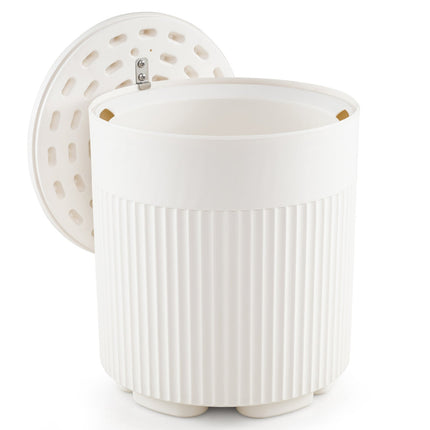 Outdoor Cooler Side Table with Fluted Design - 6.2 Gallon