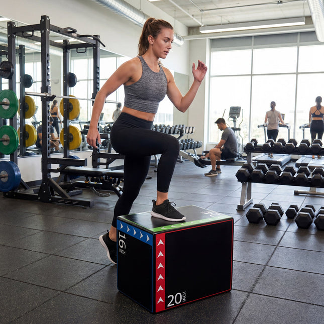 3-in-1 Plyometric Box 16 x 20 x 24 Inches Soft Plyo Jump Box