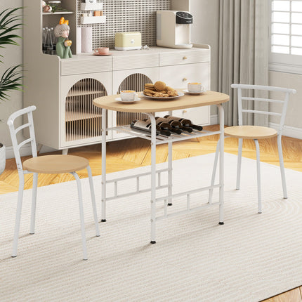3 pcs Home Kitchen Bistro Pub Dining Table 2 Chairs Set
