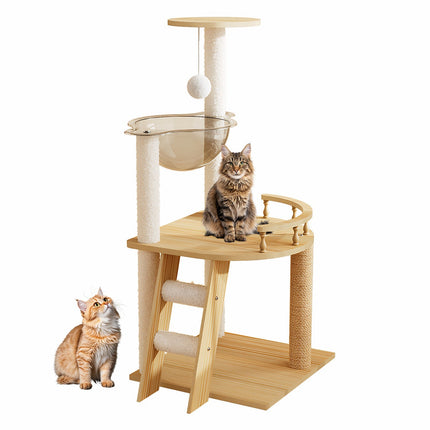 Cat Tree Tower 41" with Acrylic Hammock & Sisal Posts