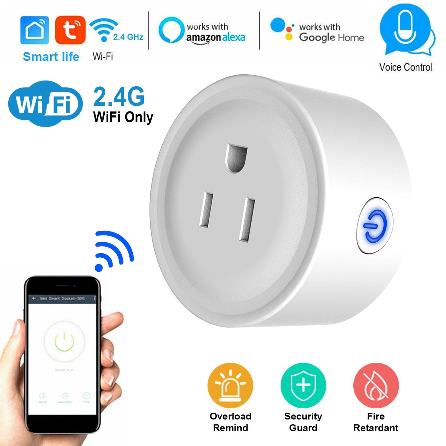 WiFi Smart Plug Outlet Wireless Smart Socket APP Remote Voice Control Timer Alexa Google US