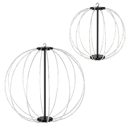 RGB LED Christmas Sphere Lights 2-Pack with Remote Control
