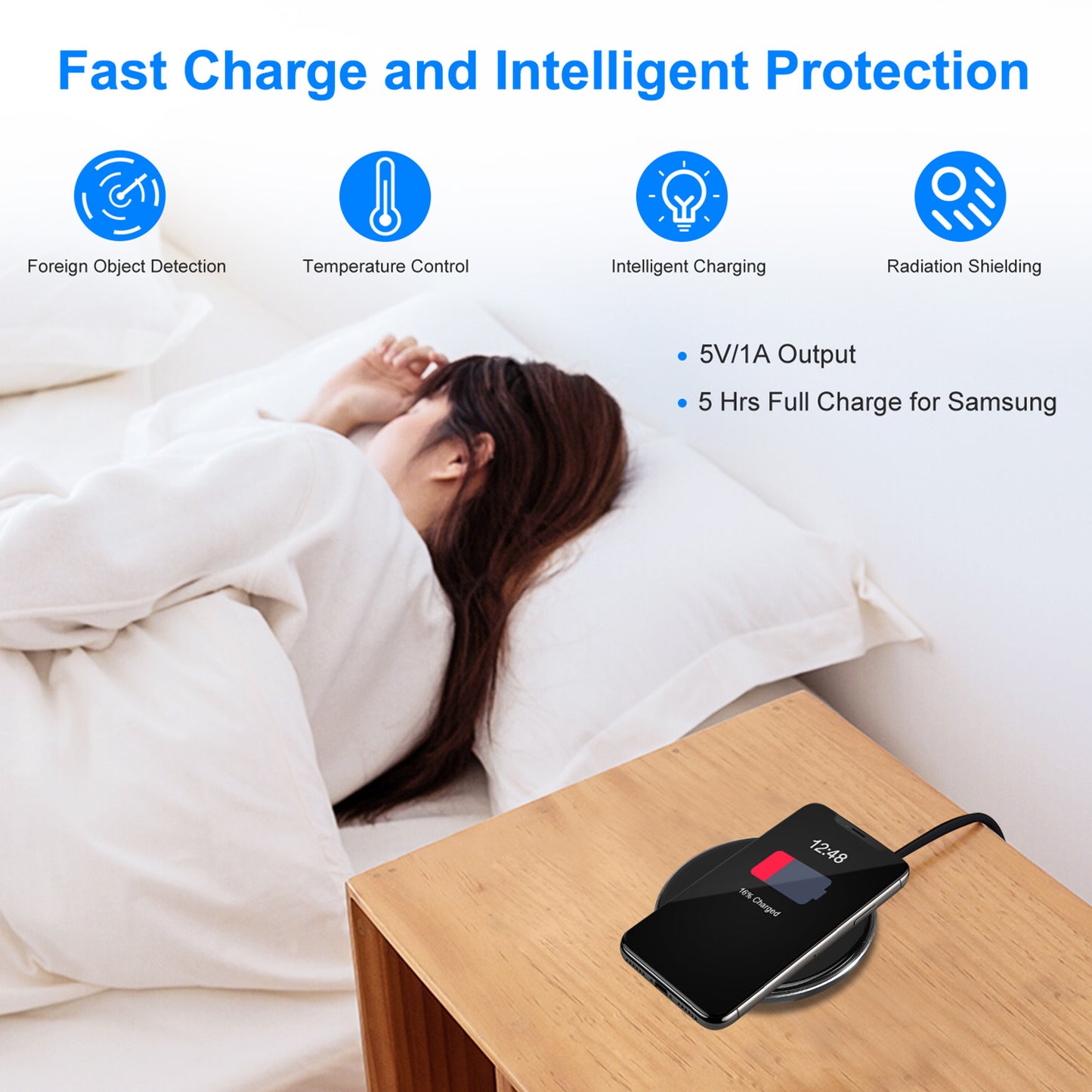 Wireless Charger Qi-Certified Ultra-Slim 5W Charging Pad for iPhone XS MAX/XR/XS/X/ 8/8 Plus/ Galaxy S10 /S9 /S8 +/ S7 /Blackberry