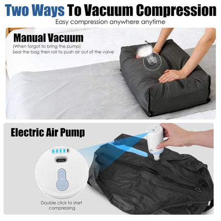 17L Vacuum Storage Bags with Rechargeable Pump - 2 Pack