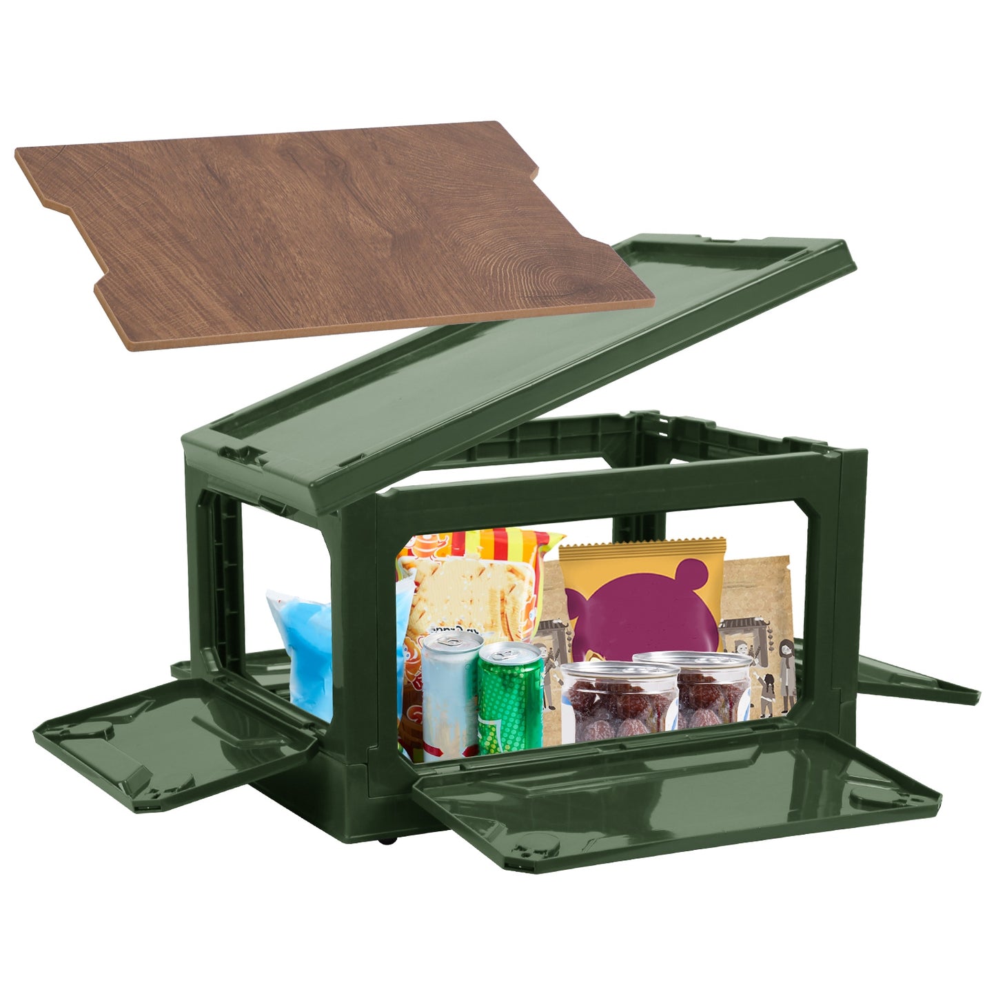 Collapsible Storage Bin – Stackable Organizer with Wheels & Lockable Doors