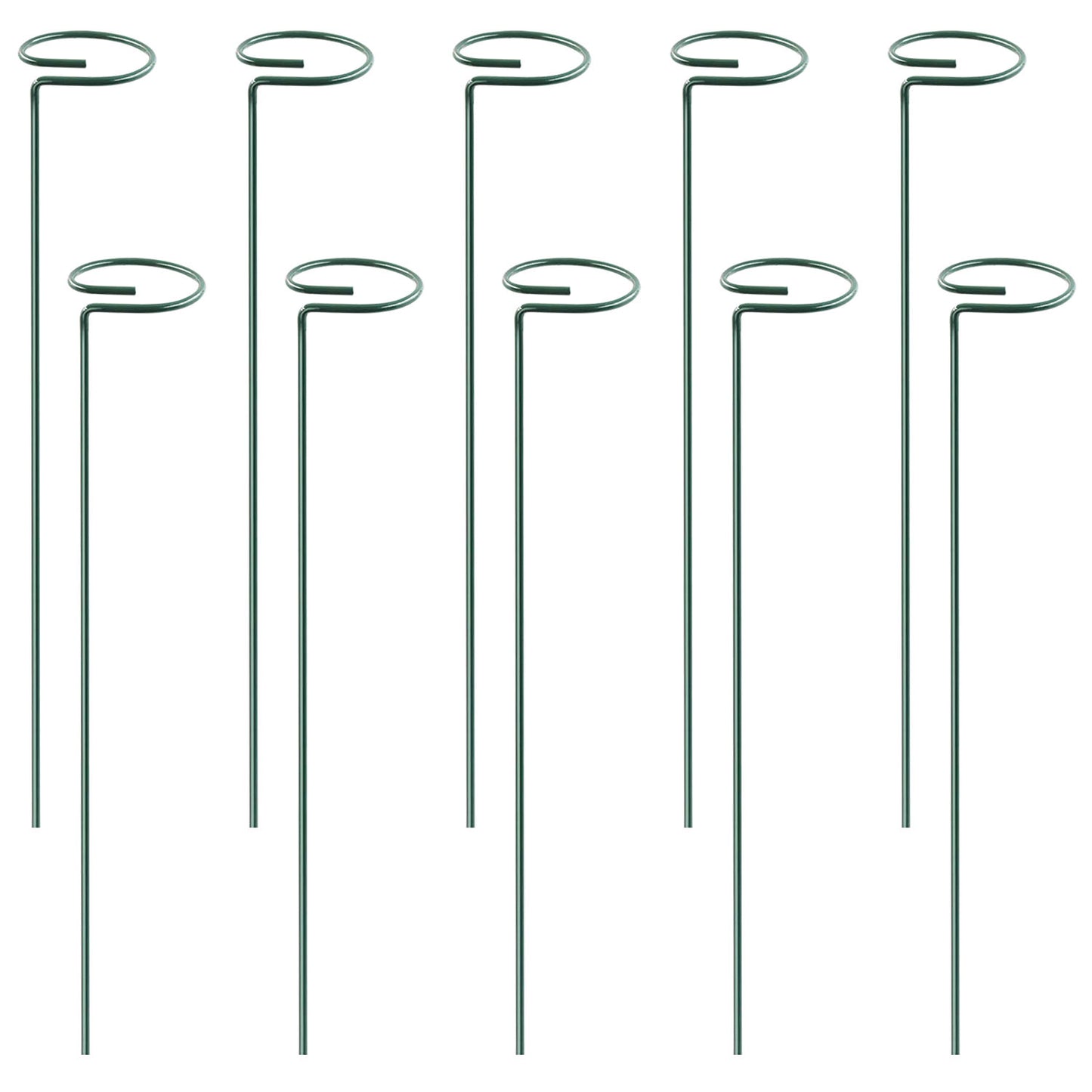 10Pcs 10in Plant Support Stakes Garden Flower Single Stem Support Stake Iron Plant Cage Support Ring For Tomatoes Orchid Lily Peony Rose Flower Amaryl