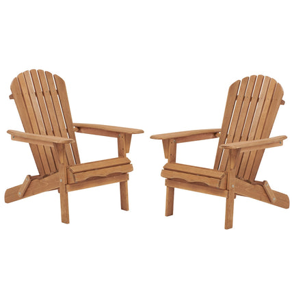Folding Adirondack Chairs Set of 2 - Hemlock Wood Outdoor Seating