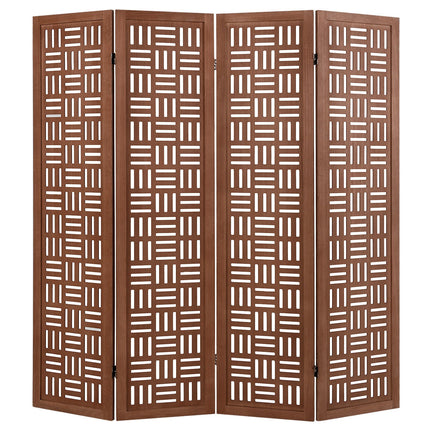 4-Panel Solid Wood Room Divider Folding Partition Stand
