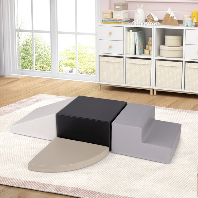4-Piece Climb and Crawl Foam Block Play Set for Infant Baby