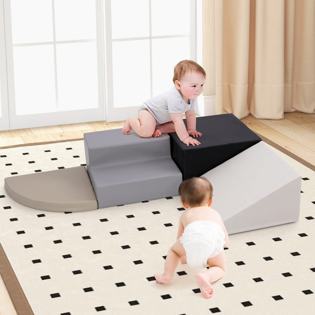 4-Piece Climb and Crawl Foam Block Play Set for Infant Baby