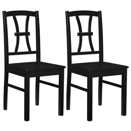 Dining Chairs Set of 2 with Cross Back and Rubber Wood Frame