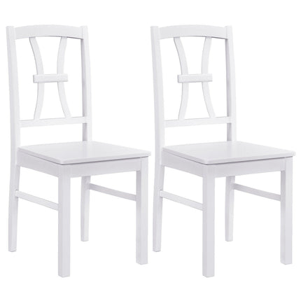 Dining Chairs Set of 2 with Cross Back and Rubber Wood Frame