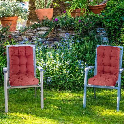 2Pcs Waterproof Rocking Chair Cushion Upper And Lower Back And Seat Sets with Non-Slip Ties Oxford Cloth Surface Polyester Filling Comfortable for Ind