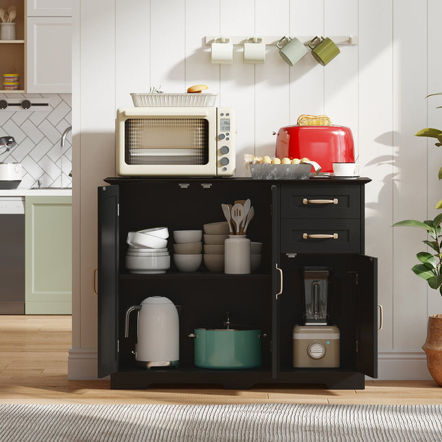40 Inch Modern Kitchen Sideboard Buffet Cabinet with 2 Drawers and Adjustable Shelf
