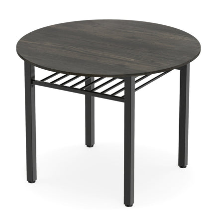 40" Round Dining Table with Storage Shelf for 4 People