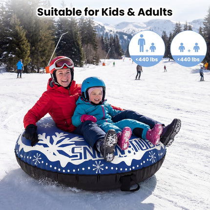 42" Heavy-duty Inflatable Snow Tube with Detachable Tow Strap