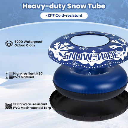 42" Heavy-duty Inflatable Snow Tube with Detachable Tow Strap