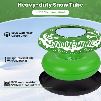 42" Heavy-duty Inflatable Snow Tube with Detachable Tow Strap