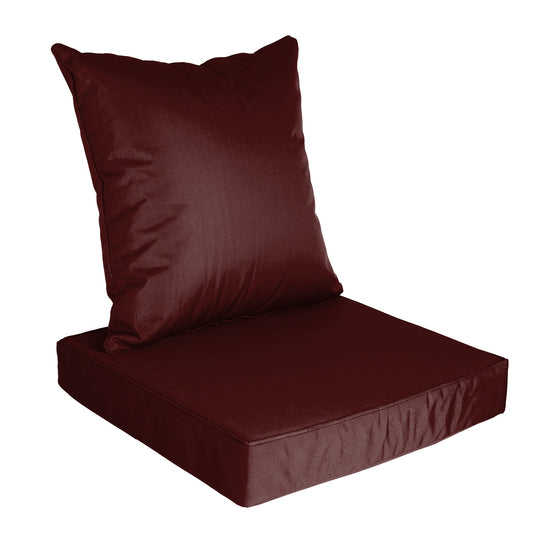 Outdoor Seat Cushion Set Waterproof Patio Furniture Cushion and Back Pillow Fade Resistant Deep SeatÊSet Chair Pad with Removable Cover for Chair Sofa