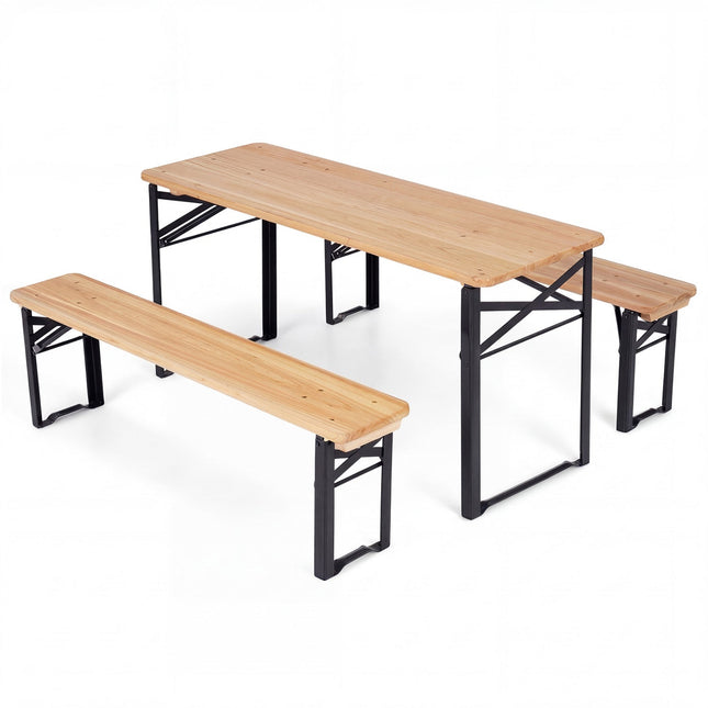 43.5 Inch Folding Kids Picnic Table & Bench Set No Assembly Wooden Toddler Table